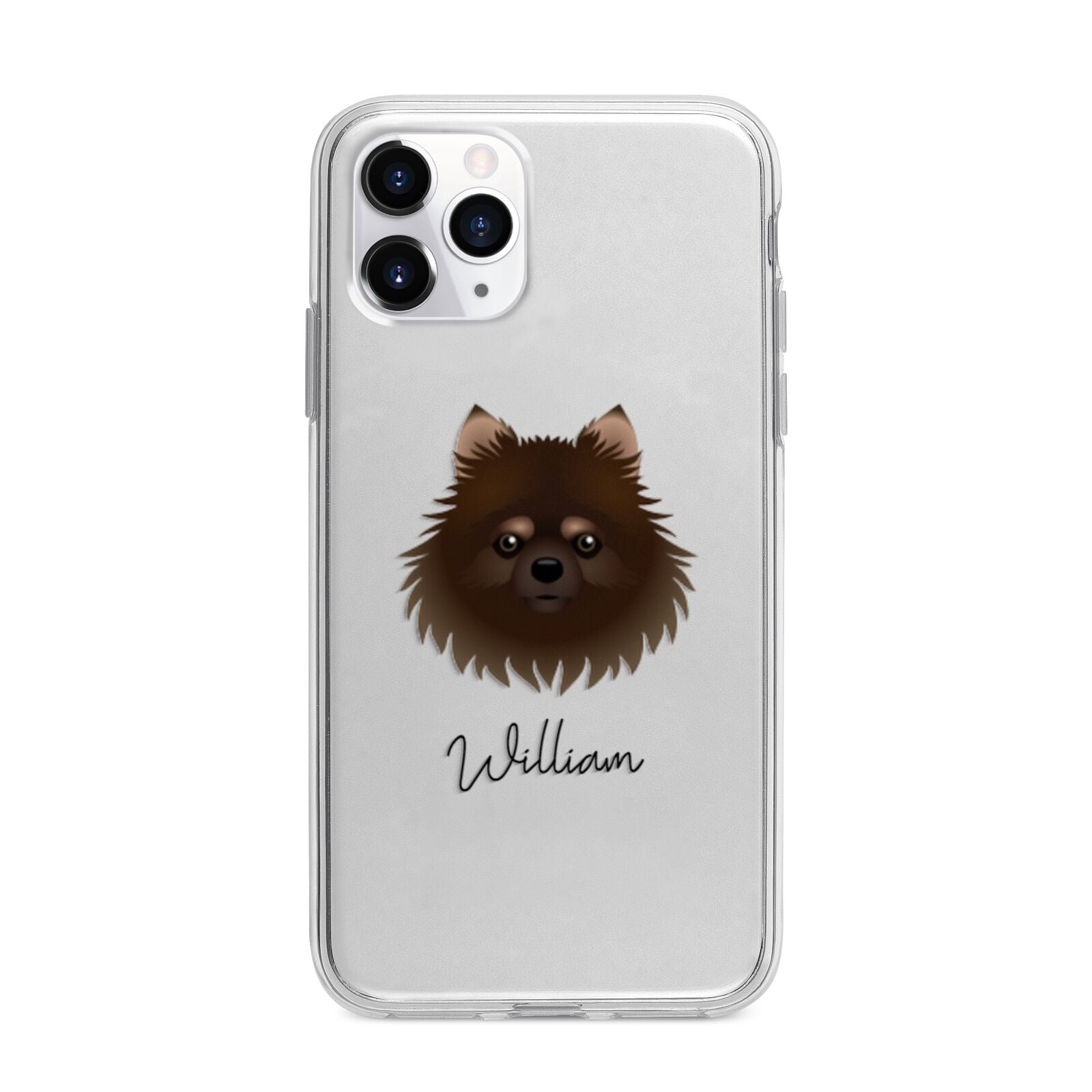 Pomchi Personalised Apple iPhone 11 Pro Max in Silver with Bumper Case