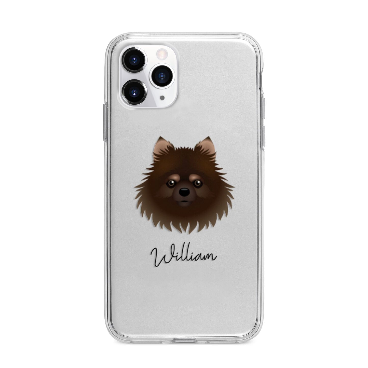 Pomchi Personalised Apple iPhone 11 Pro in Silver with Bumper Case