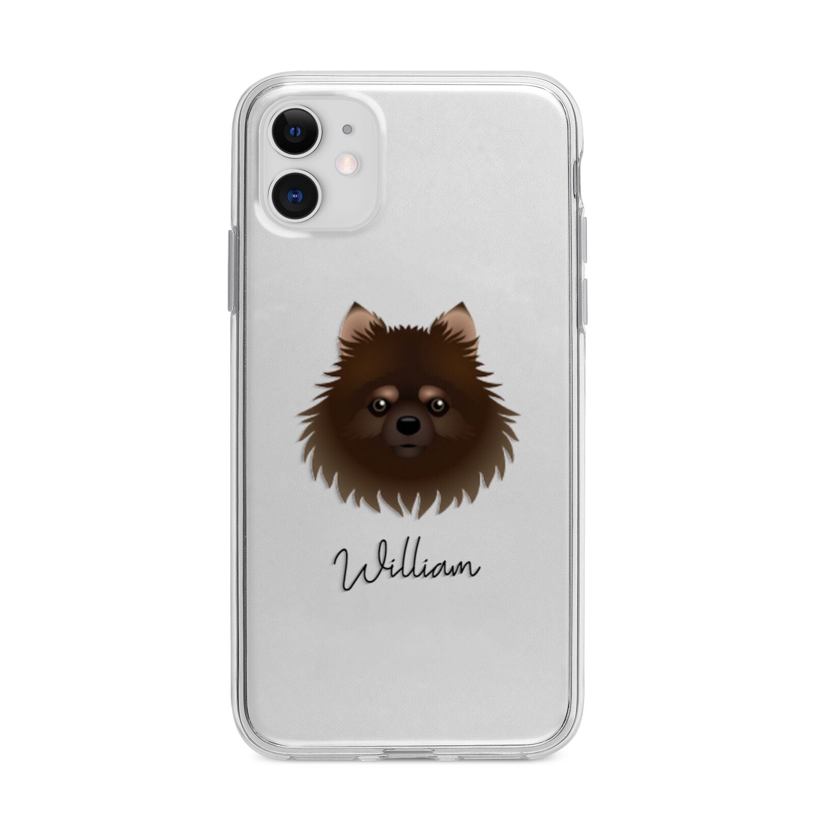 Pomchi Personalised Apple iPhone 11 in White with Bumper Case