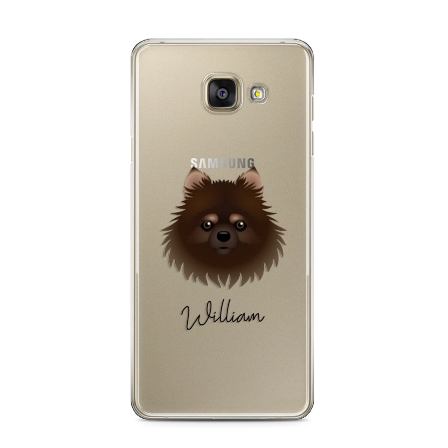 Pomchi Personalised Samsung Galaxy A3 2016 Case on gold phone