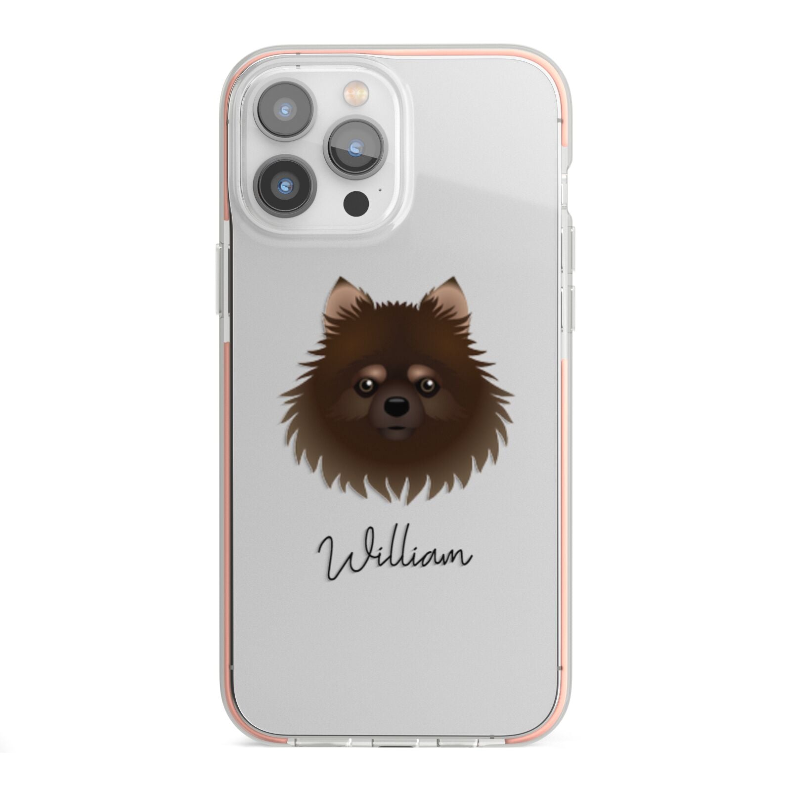 Pomchi Personalised iPhone 13 Pro Max TPU Impact Case with Pink Edges