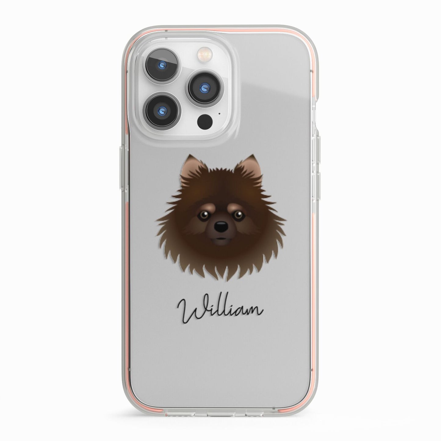 Pomchi Personalised iPhone 13 Pro TPU Impact Case with Pink Edges