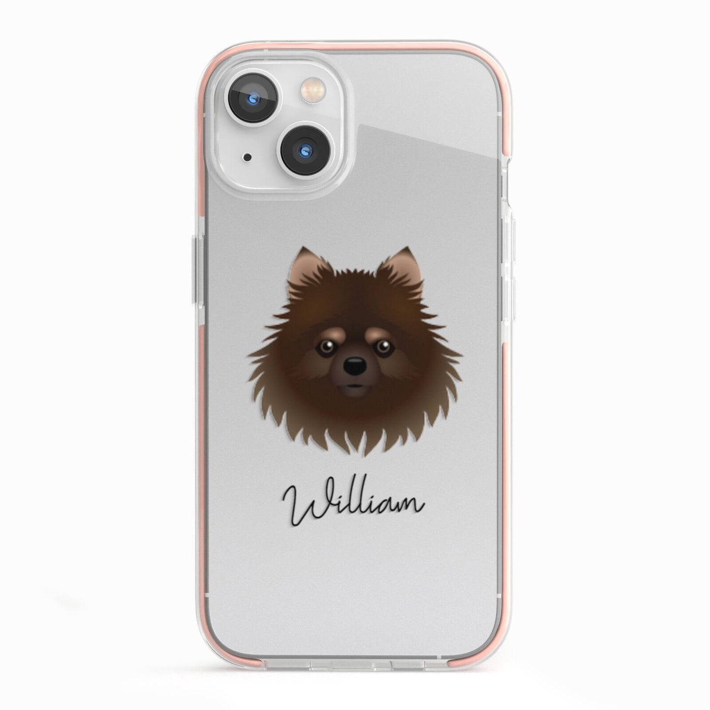 Pomchi Personalised iPhone 13 TPU Impact Case with Pink Edges