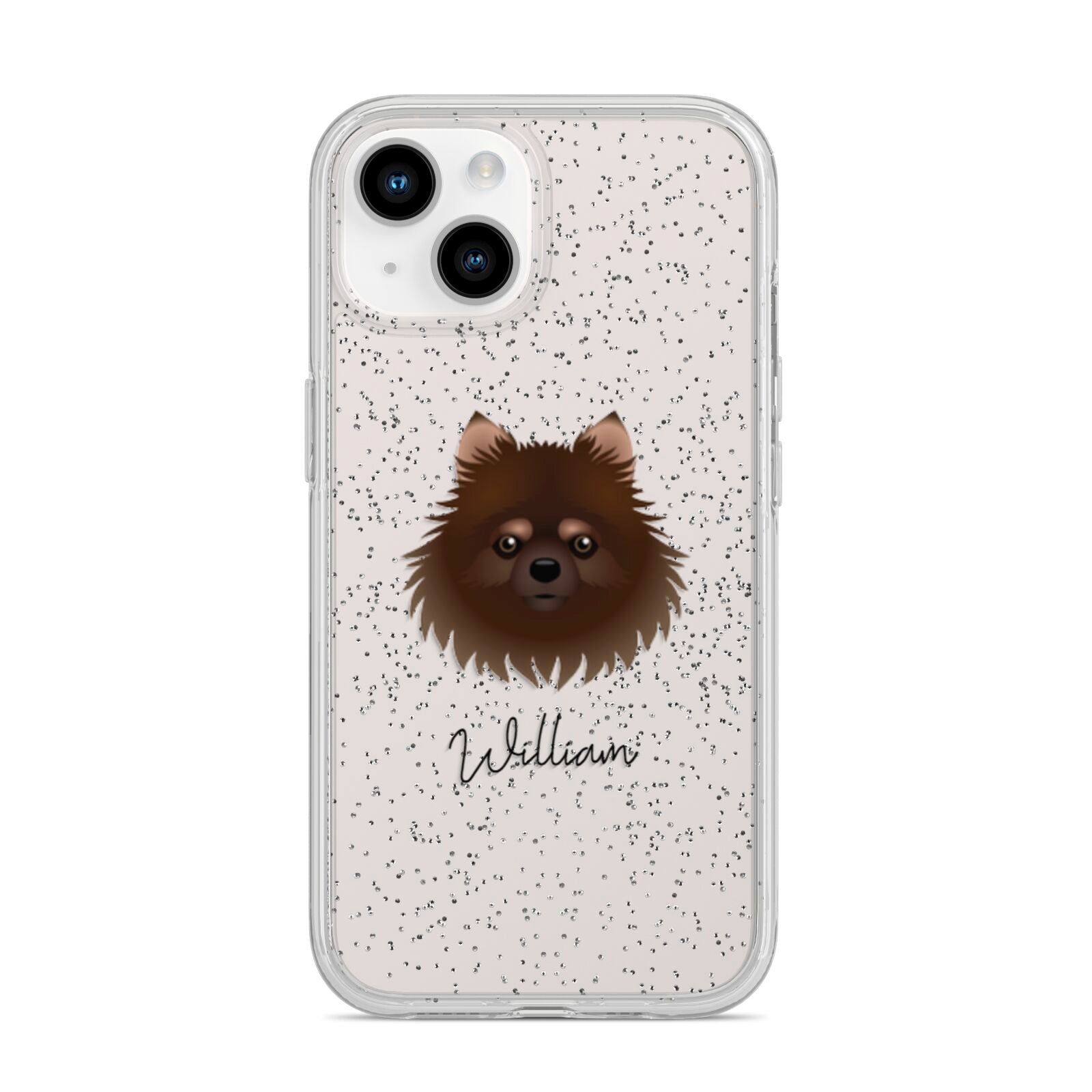 Pomchi Personalised iPhone 14 Glitter Tough Case Starlight