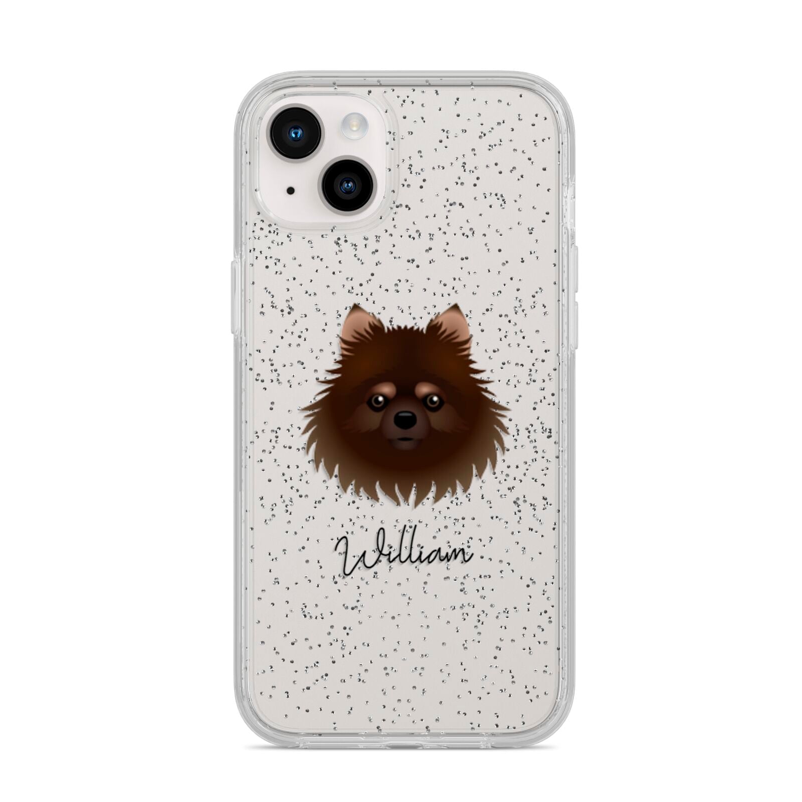 Pomchi Personalised iPhone 14 Plus Glitter Tough Case Starlight