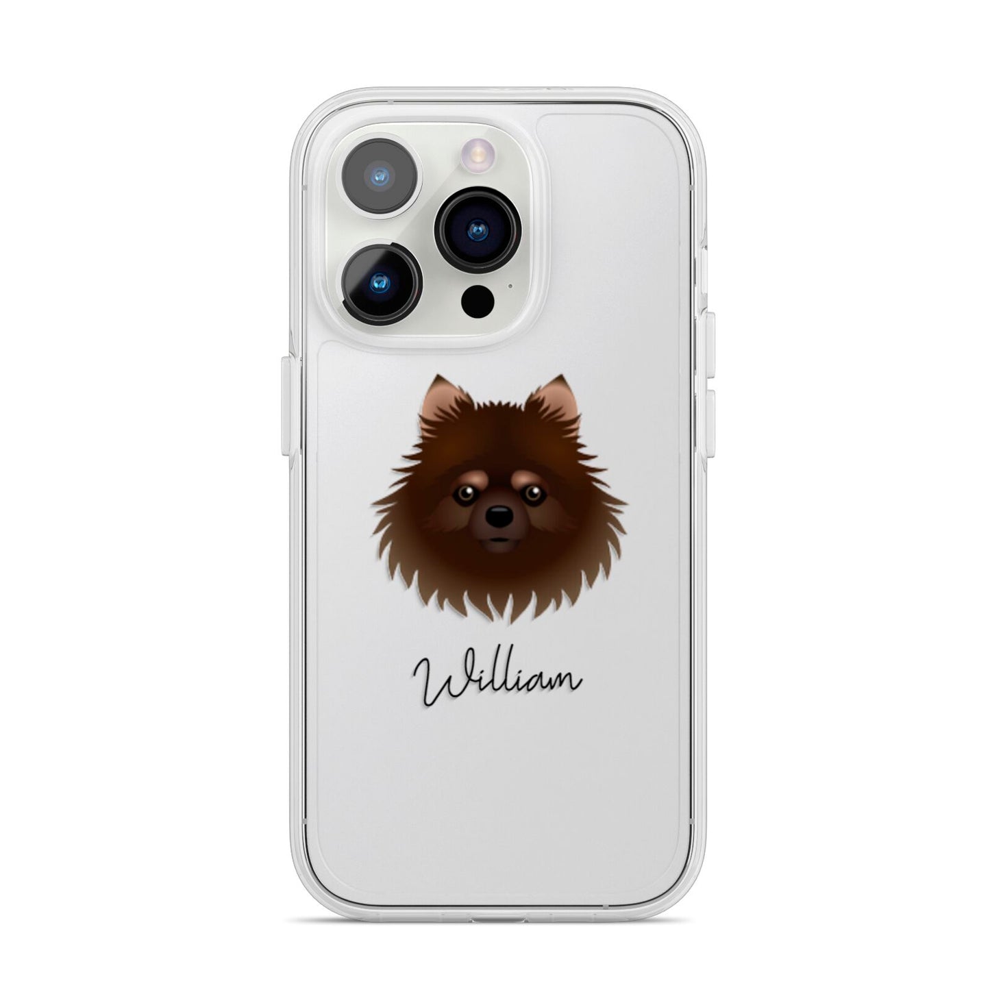 Pomchi Personalised iPhone 14 Pro Clear Tough Case Silver