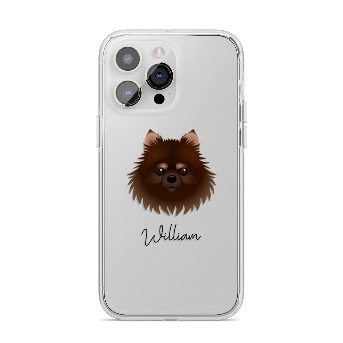 Pomchi Personalised iPhone 14 Pro Max Clear Tough Case Silver