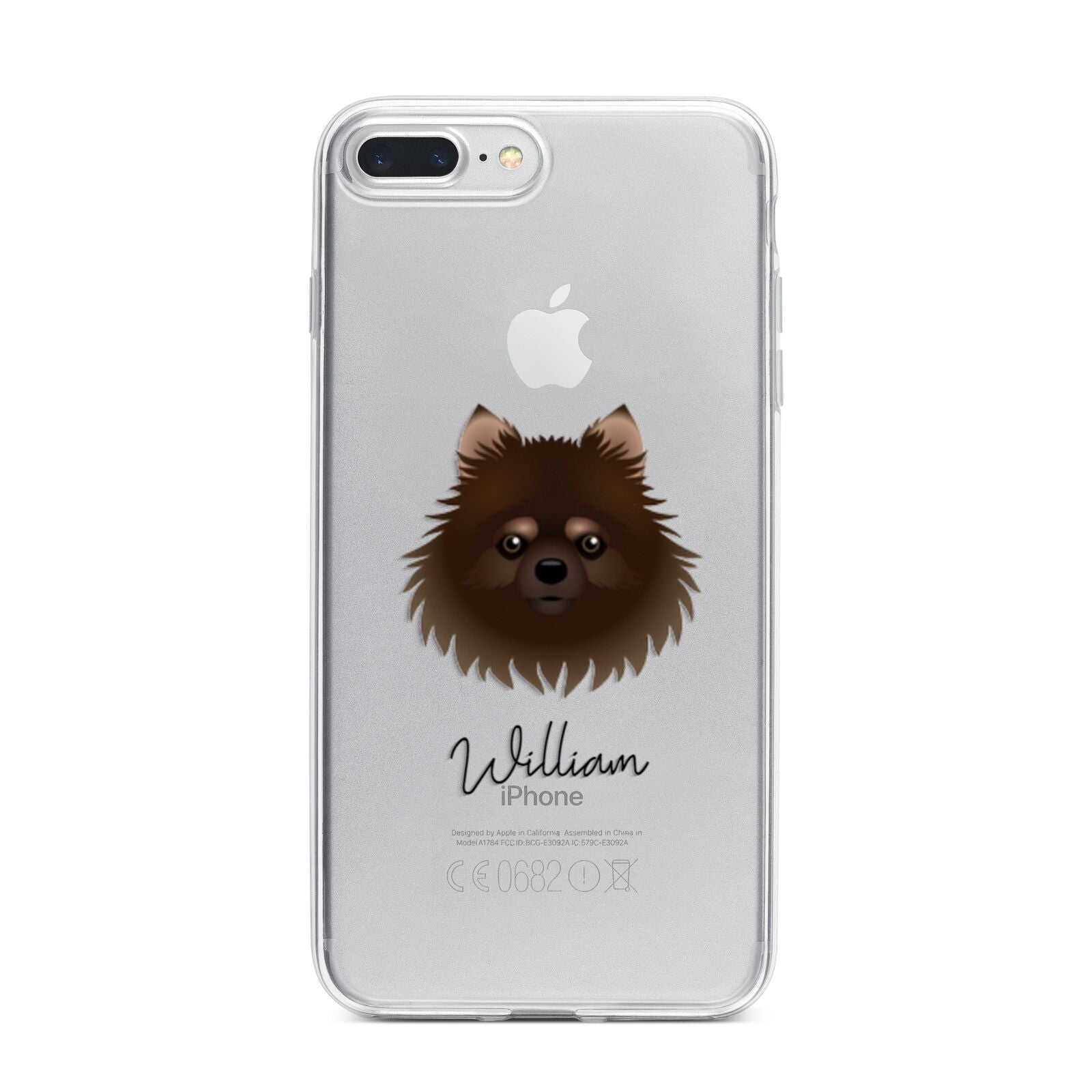 Pomchi Personalised iPhone 7 Plus Bumper Case on Silver iPhone