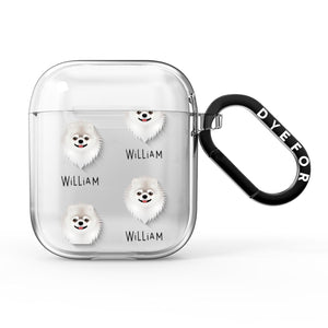 Pomeranian Icon with Name AirPods Case