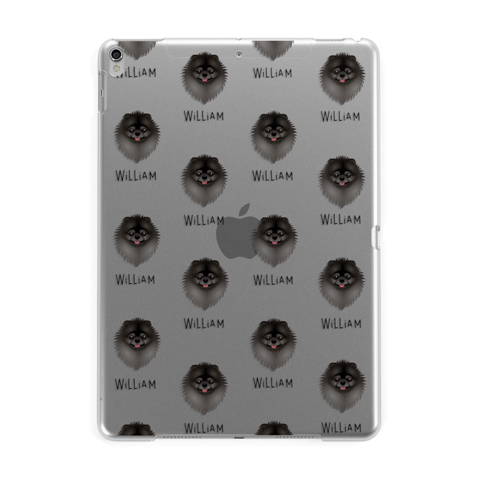 Pomeranian Icon with Name Apple iPad Silver Case