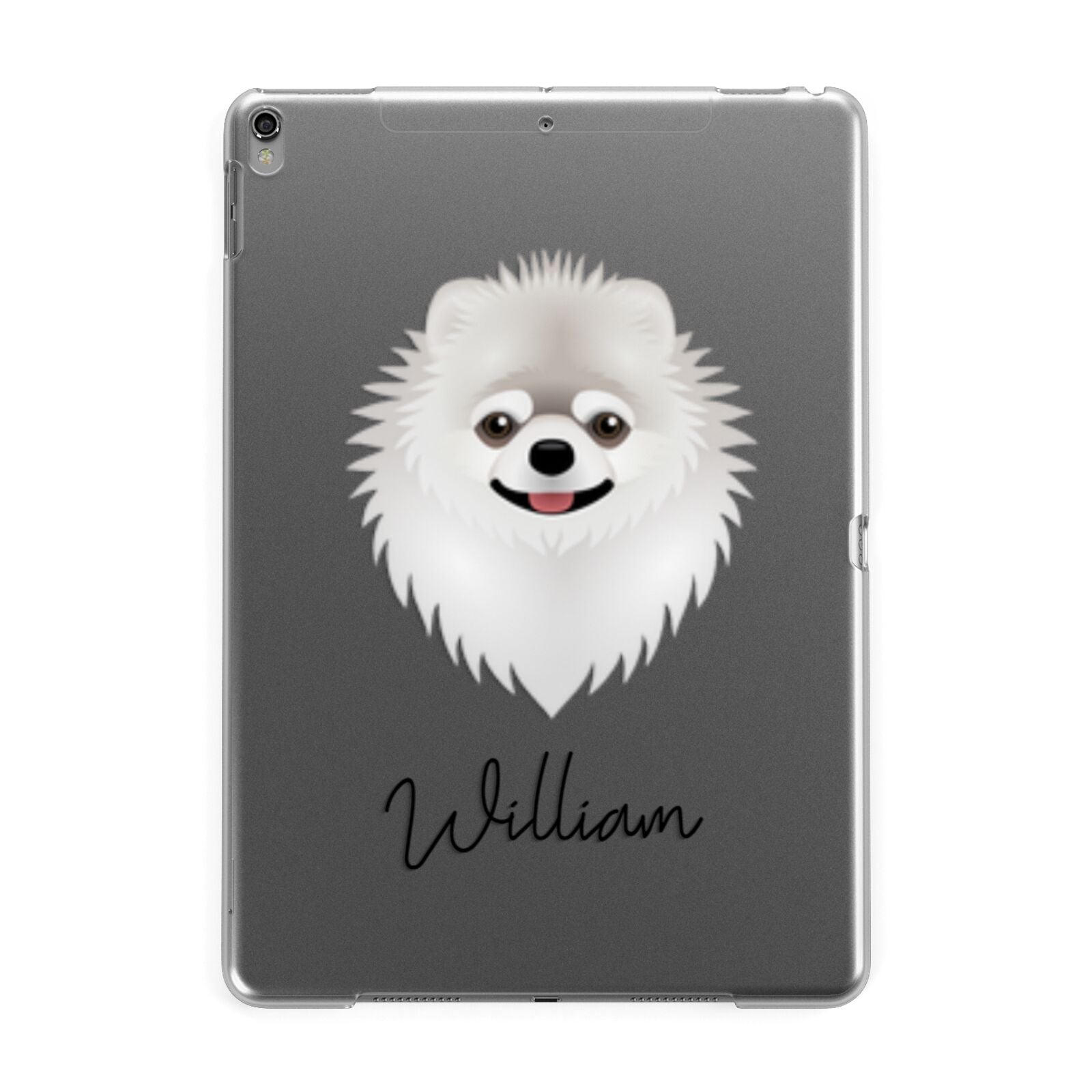 Pomeranian Personalised Apple iPad Grey Case