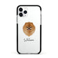 Pomeranian Personalised Apple iPhone 11 Pro in Silver with Black Impact Case