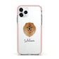 Pomeranian Personalised Apple iPhone 11 Pro in Silver with Pink Impact Case
