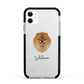 Pomeranian Personalised Apple iPhone 11 in White with Black Impact Case