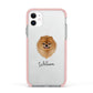 Pomeranian Personalised Apple iPhone 11 in White with Pink Impact Case