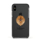 Pomeranian Personalised Apple iPhone Xs Impact Case Black Edge on Black Phone
