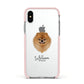 Pomeranian Personalised Apple iPhone Xs Impact Case Pink Edge on Silver Phone