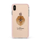 Pomeranian Personalised Apple iPhone Xs Max Impact Case Pink Edge on Gold Phone