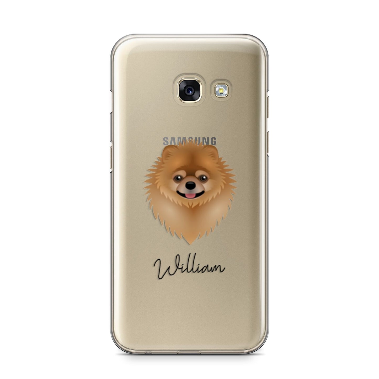Pomeranian Personalised Samsung Galaxy A3 2017 Case on gold phone