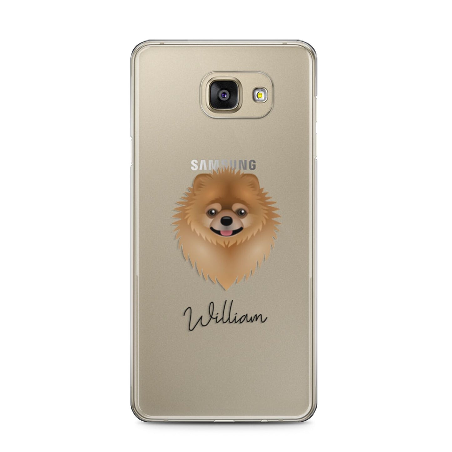 Pomeranian Personalised Samsung Galaxy A5 2016 Case on gold phone
