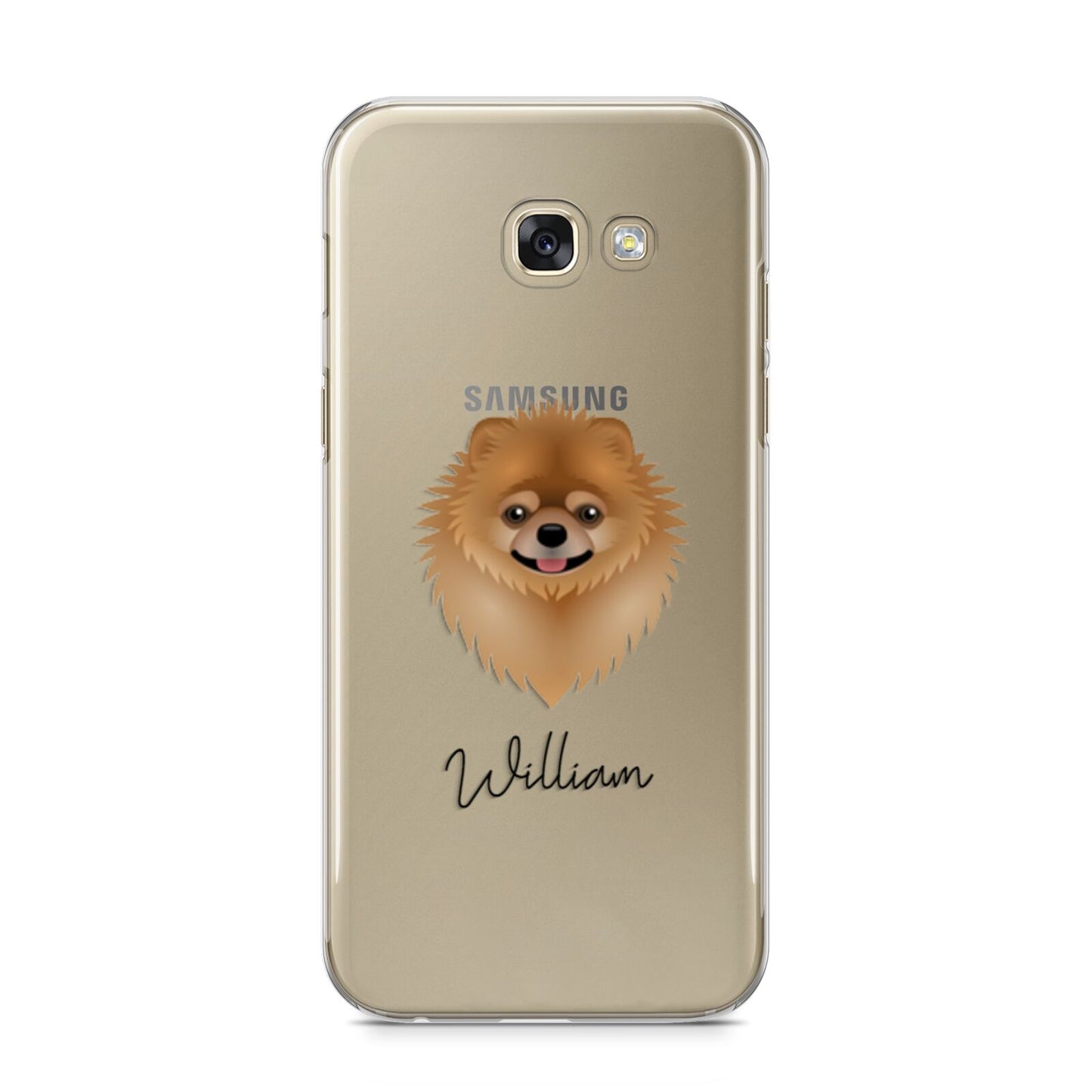 Pomeranian Personalised Samsung Galaxy A5 2017 Case on gold phone