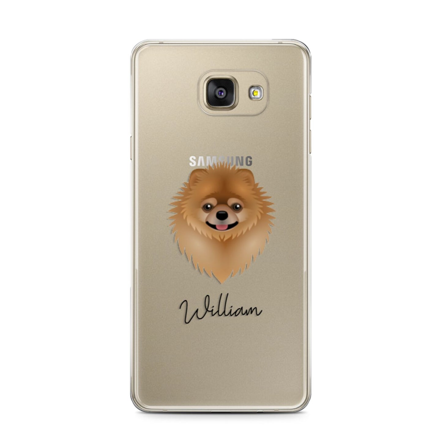Pomeranian Personalised Samsung Galaxy A7 2016 Case on gold phone