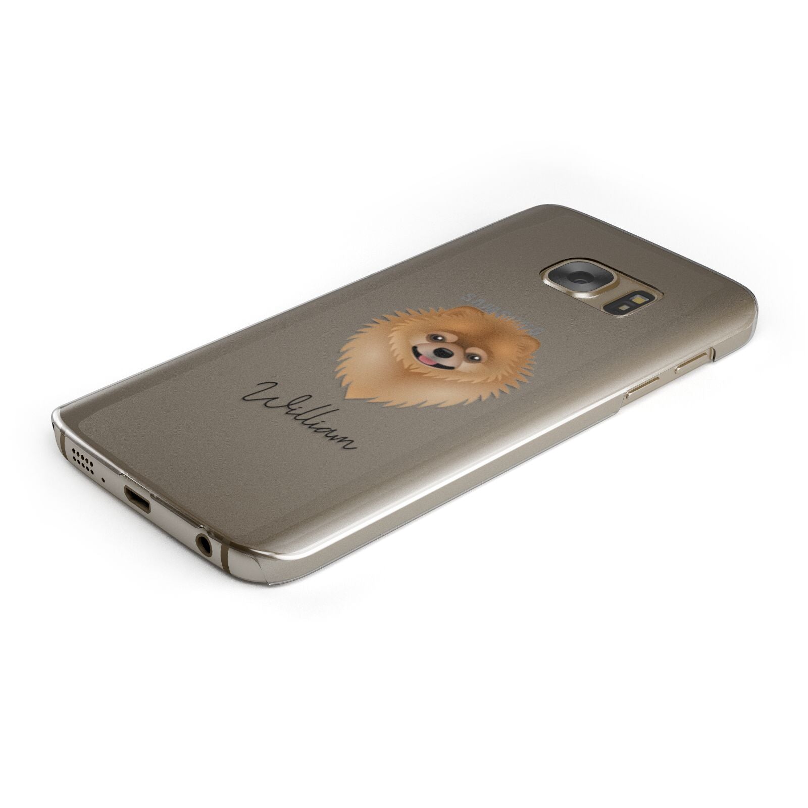 Pomeranian Personalised Samsung Galaxy Case Bottom Cutout