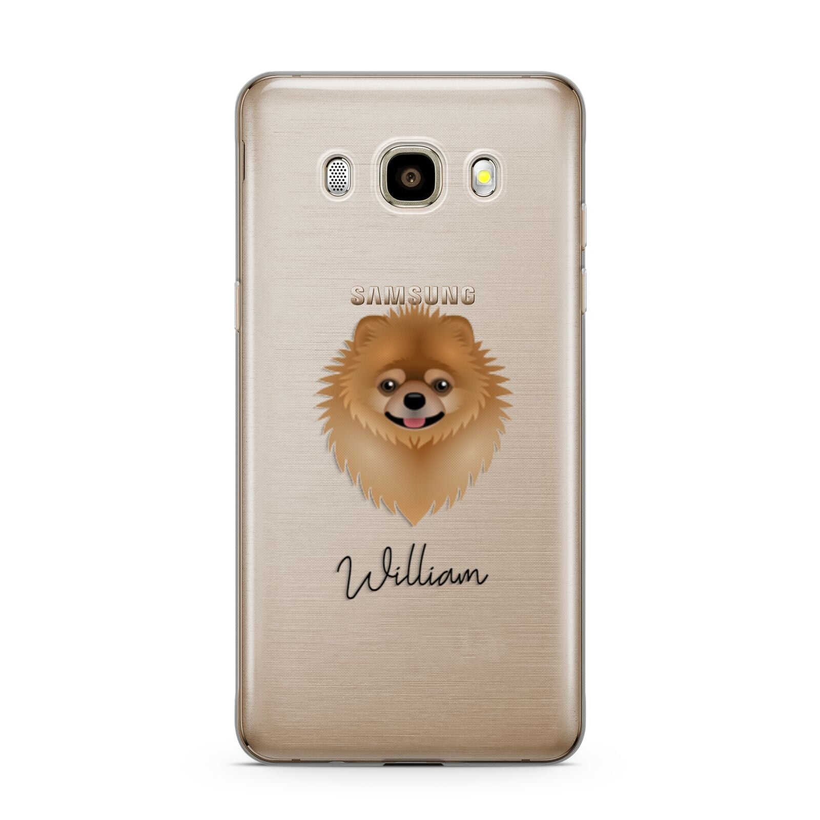Pomeranian Personalised Samsung Galaxy J7 2016 Case on gold phone