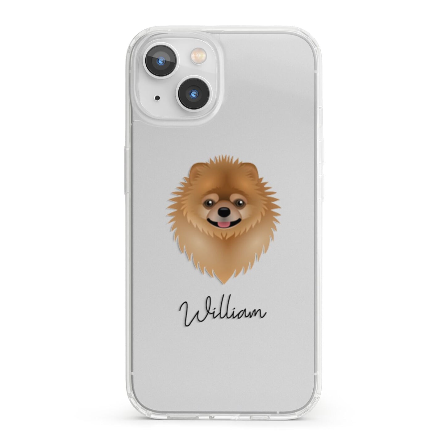 Pomeranian Personalised iPhone 13 Clear Bumper Case