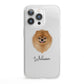 Pomeranian Personalised iPhone 13 Pro Clear Bumper Case