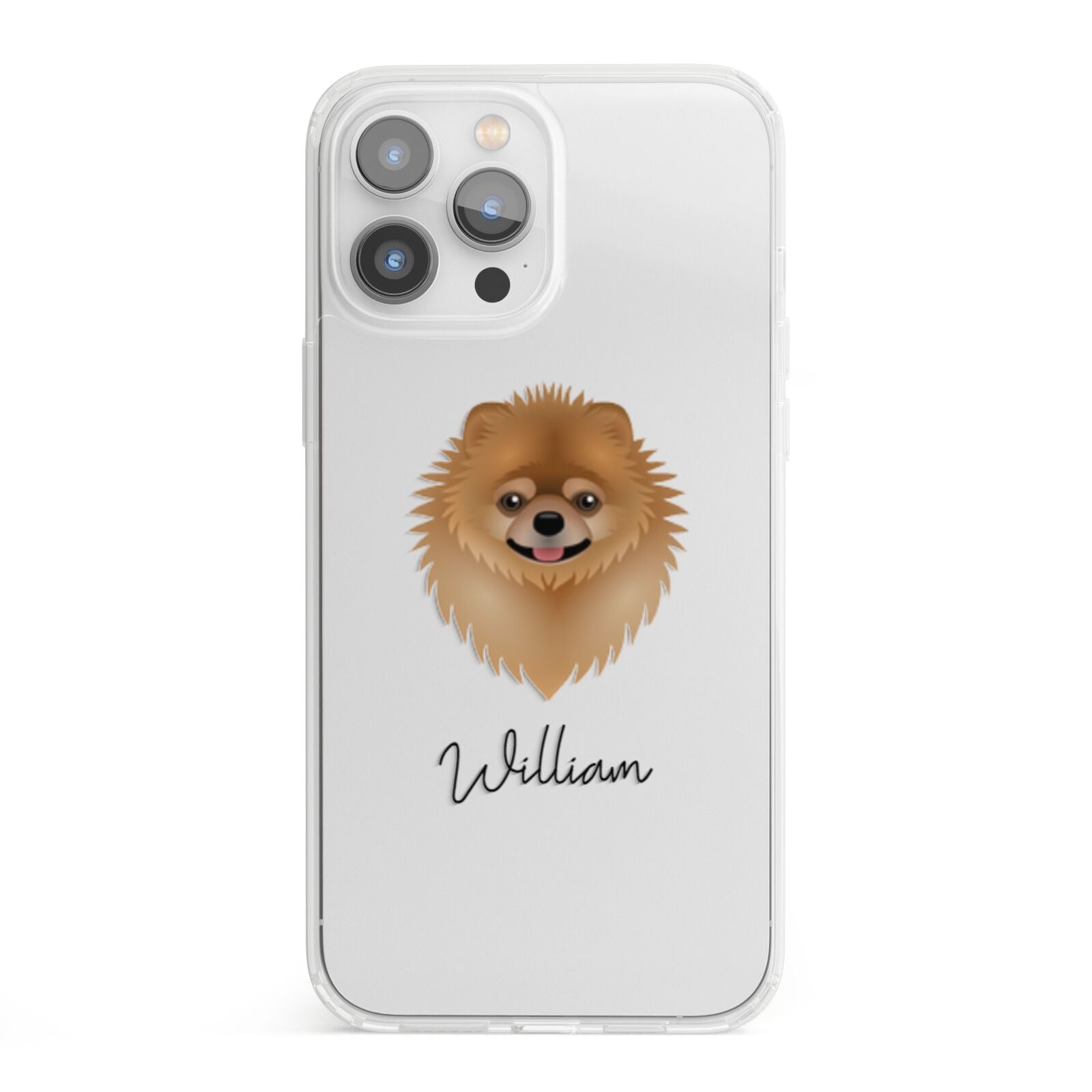 Pomeranian Personalised iPhone 13 Pro Max Clear Bumper Case