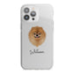 Pomeranian Personalised iPhone 13 Pro Max TPU Impact Case with White Edges