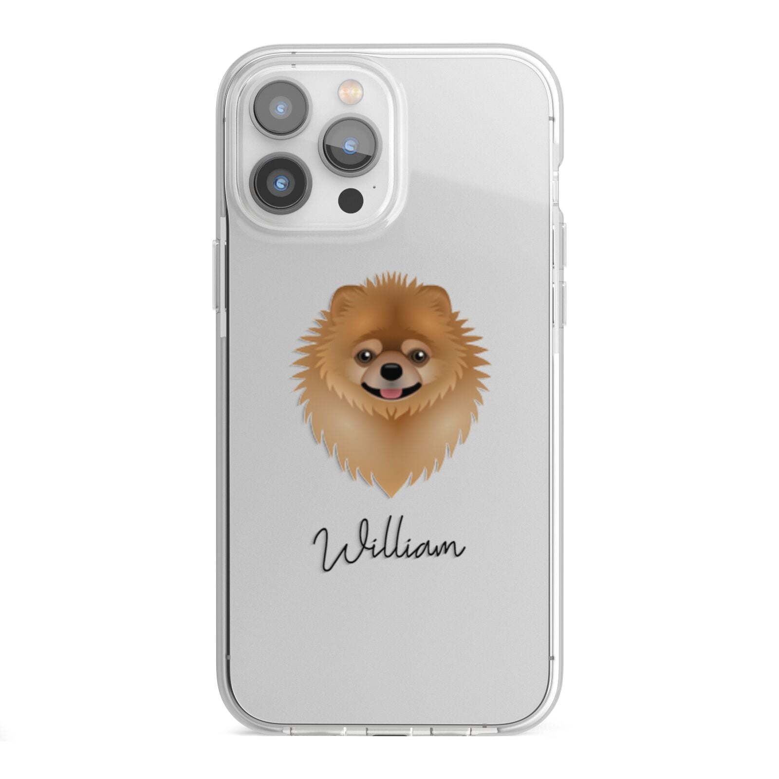 Pomeranian Personalised iPhone 13 Pro Max TPU Impact Case with White Edges