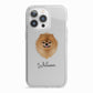 Pomeranian Personalised iPhone 13 Pro TPU Impact Case with White Edges