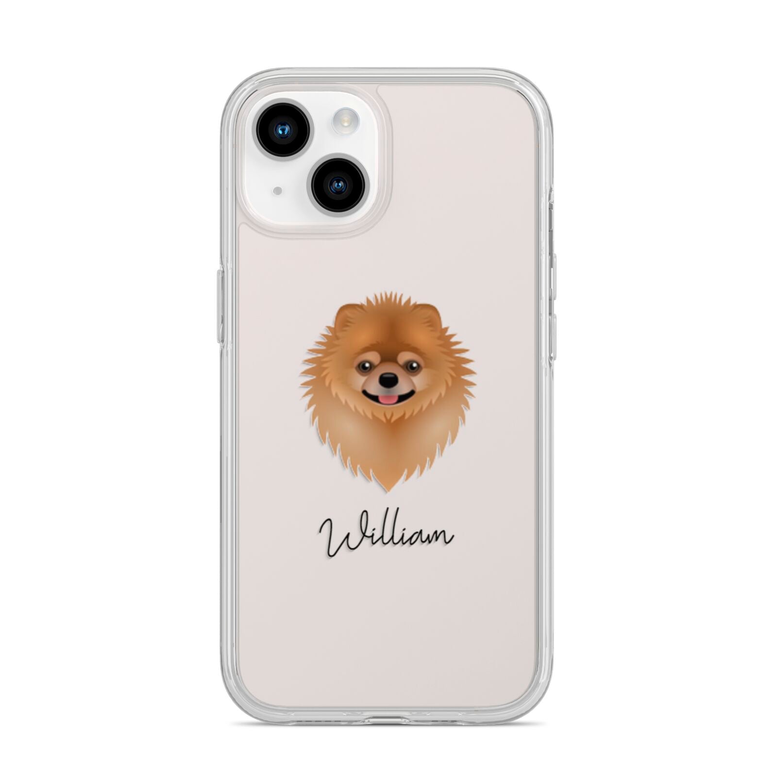 Pomeranian Personalised iPhone 14 Clear Tough Case Starlight