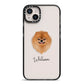 Pomeranian Personalised iPhone 14 Plus Black Impact Case on Silver phone