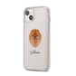 Pomeranian Personalised iPhone 14 Plus Clear Tough Case Starlight Angled Image