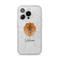 Pomeranian Personalised iPhone 14 Pro Glitter Tough Case Silver