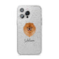 Pomeranian Personalised iPhone 14 Pro Max Glitter Tough Case Silver