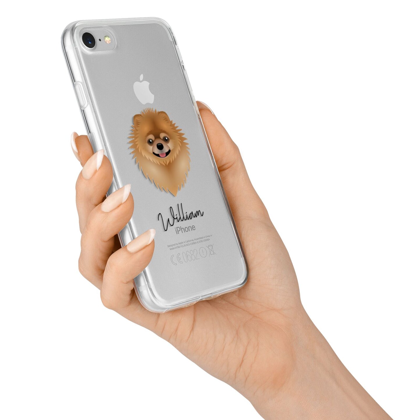 Pomeranian Personalised iPhone 7 Bumper Case on Silver iPhone Alternative Image