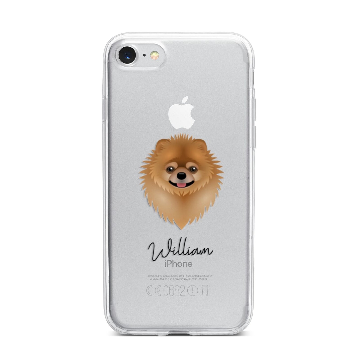 Pomeranian Personalised iPhone 7 Bumper Case on Silver iPhone