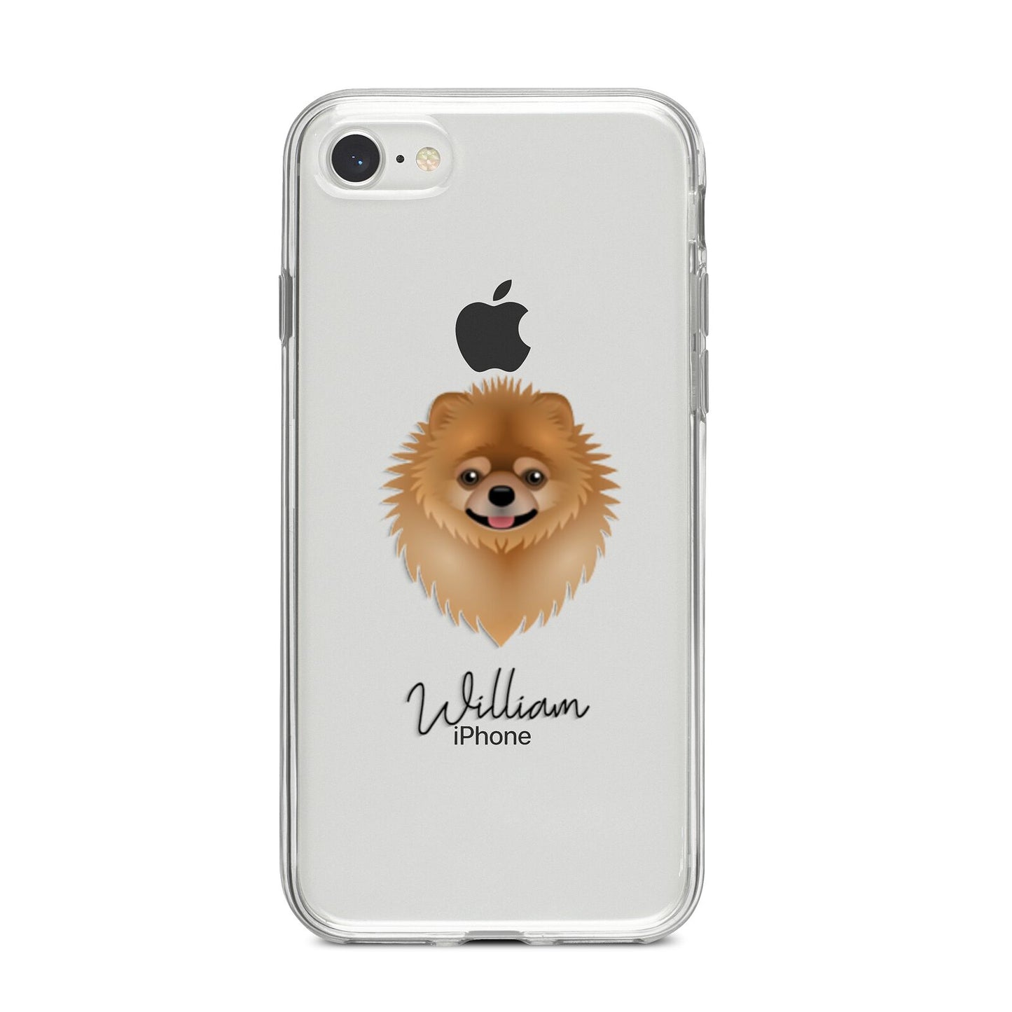 Pomeranian Personalised iPhone 8 Bumper Case on Silver iPhone
