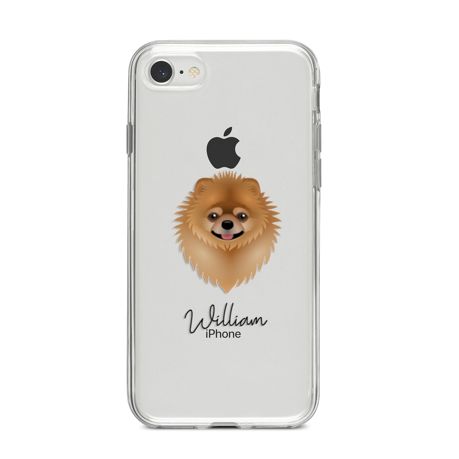 Pomeranian Personalised iPhone 8 Bumper Case on Silver iPhone