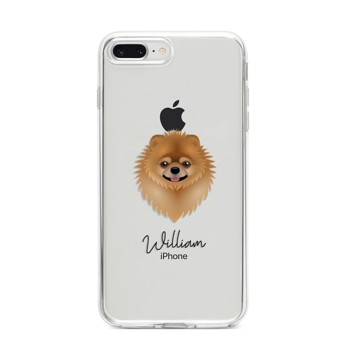 Pomeranian Personalised iPhone 8 Plus Bumper Case on Silver iPhone