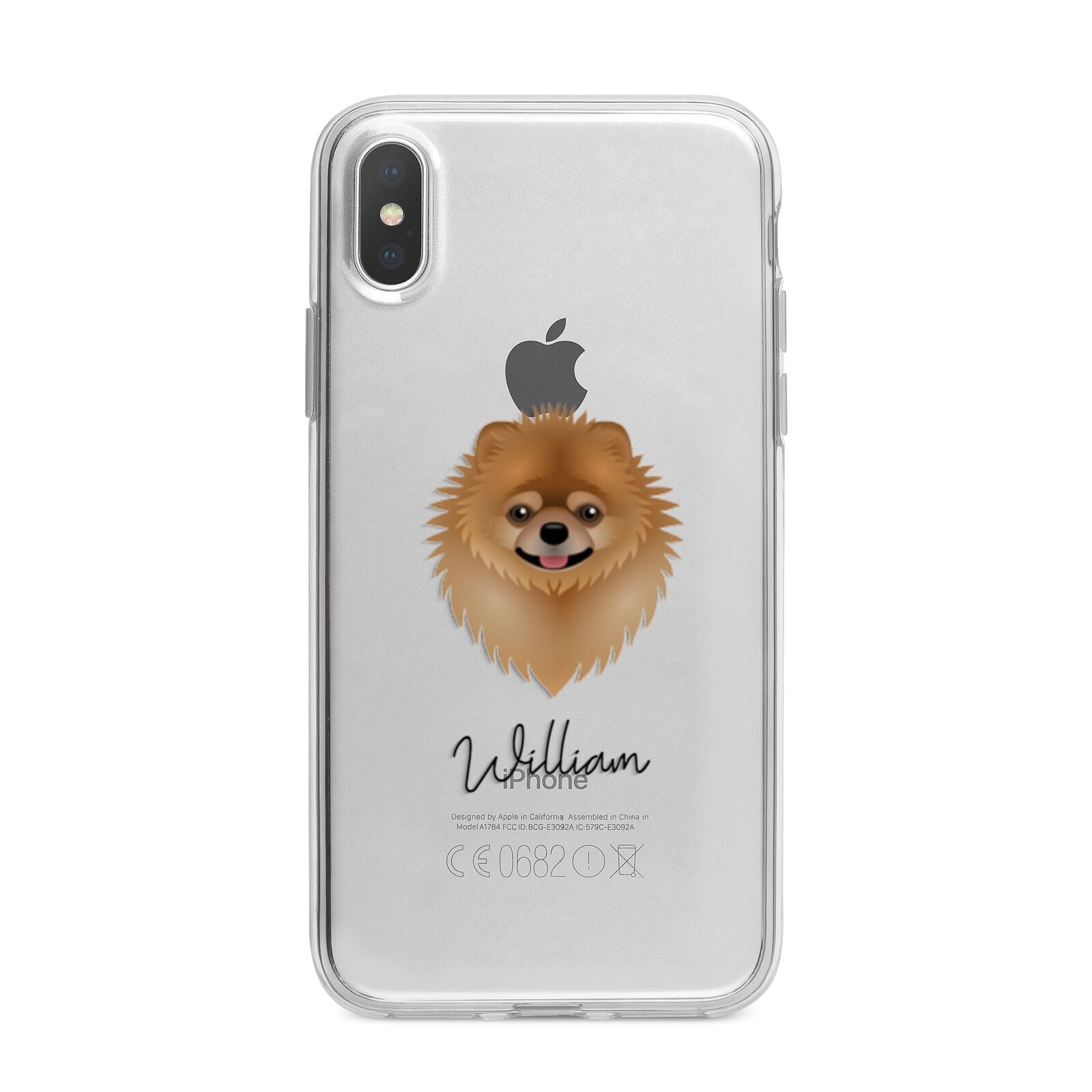 Pomeranian Personalised iPhone X Bumper Case on Silver iPhone Alternative Image 1