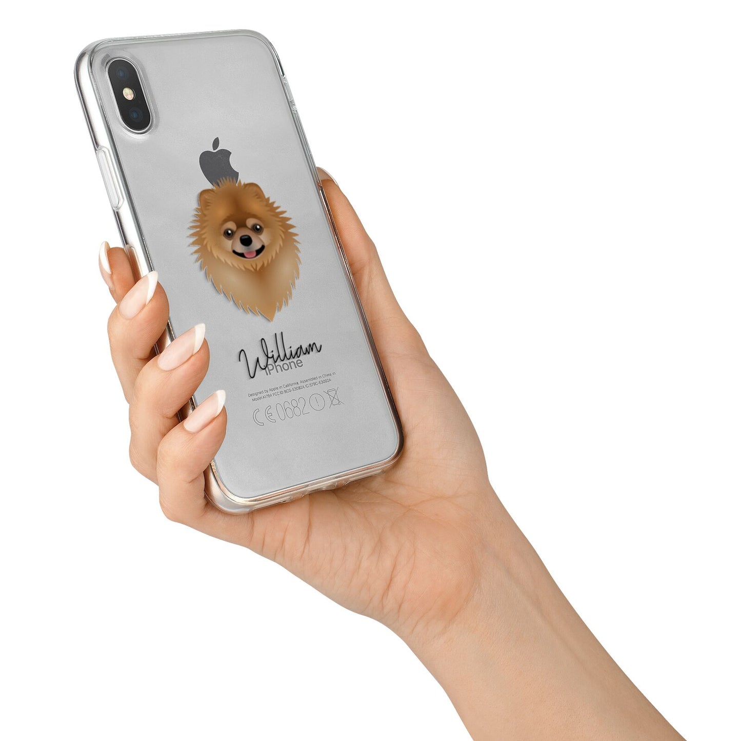 Pomeranian Personalised iPhone X Bumper Case on Silver iPhone Alternative Image 2
