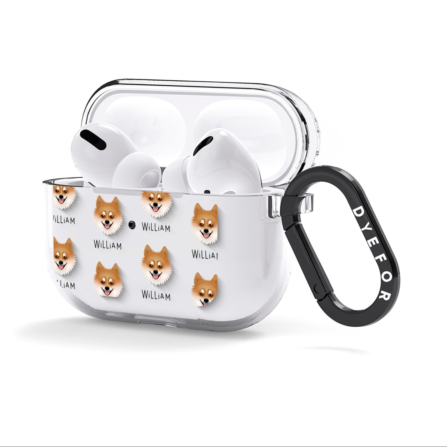 Pomsky Icon with Name AirPods Clear Case 3rd Gen Side Image