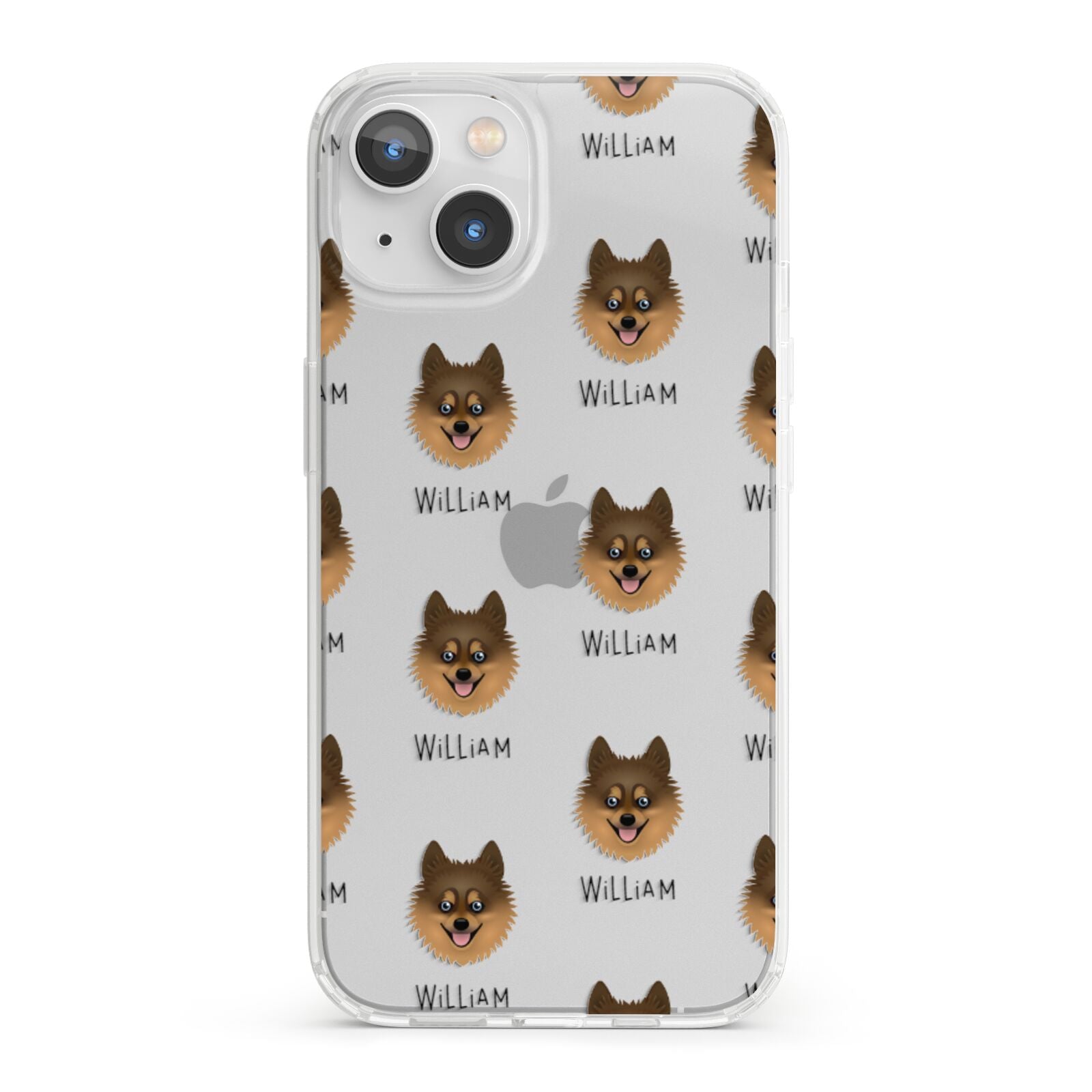 Pomsky Icon with Name iPhone 13 Clear Bumper Case