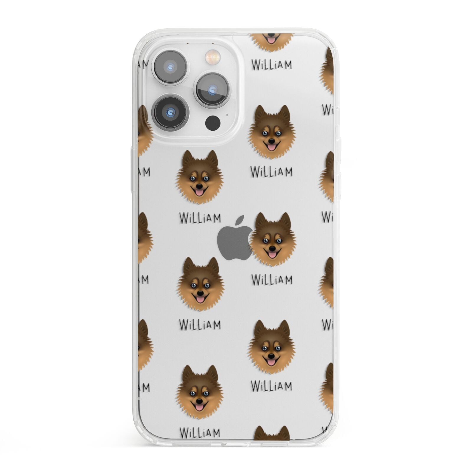 Pomsky Icon with Name iPhone 13 Pro Max Clear Bumper Case