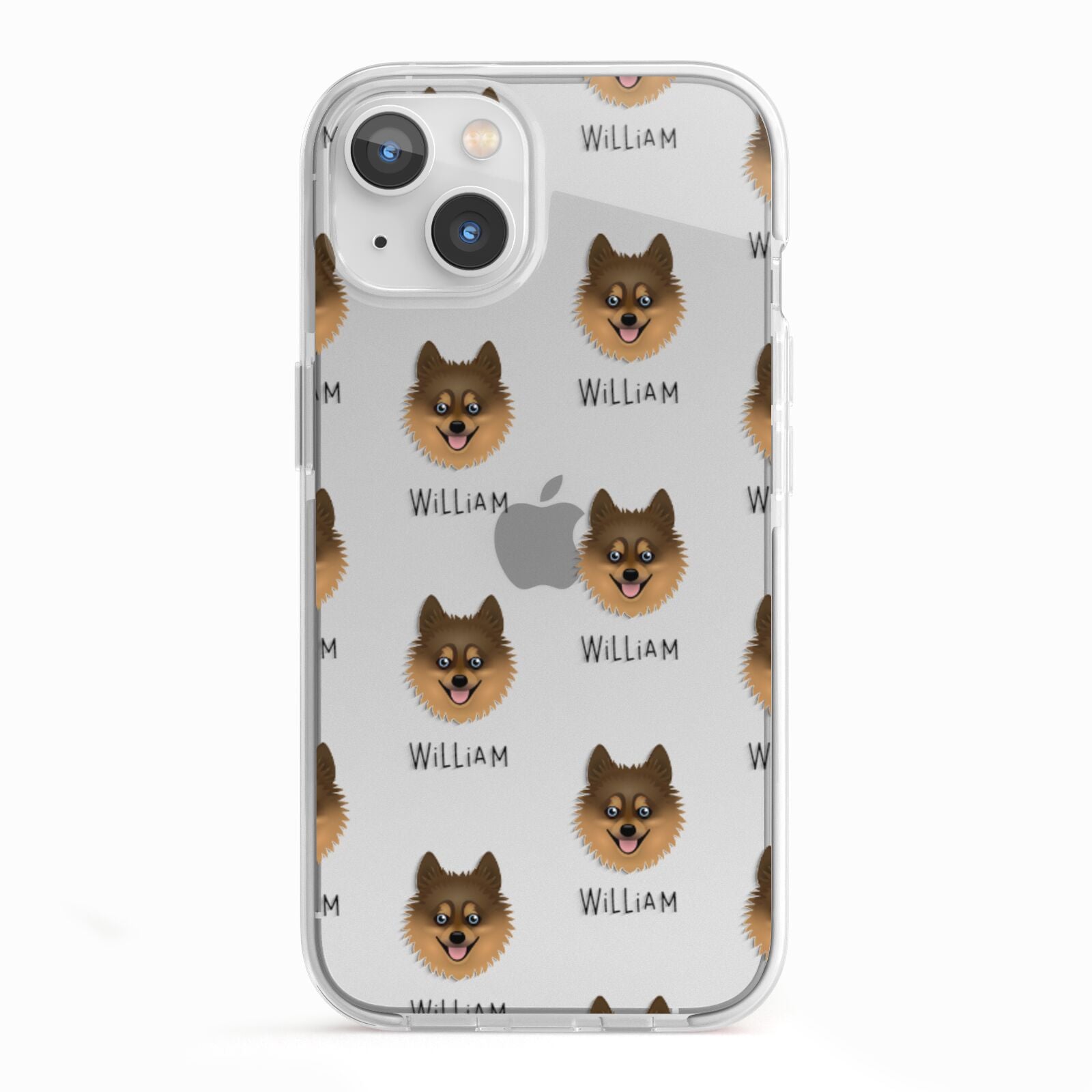 Pomsky Icon with Name iPhone 13 TPU Impact Case with White Edges